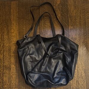 Lafayette 148 Black Leather Tote Bag